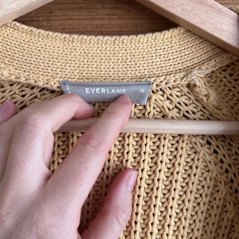 Everlane | Yellow Button-Up Knit Cardigan - Picture 4 of 7